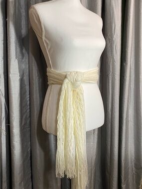 Pastel Cream Open Knit Sash